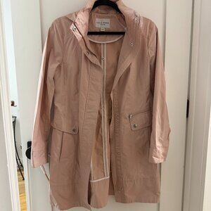 Cole Haan Signature Packable Hooded Rain Coat - Pink - Sz XS